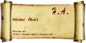 Héder Ábel névjegykártya
